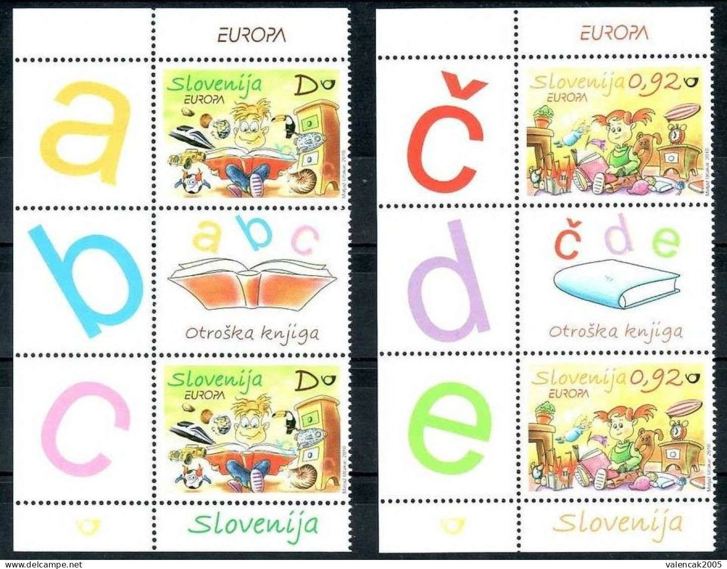 2294 Slowenien Slovenia Slovenie Europa CEPT 2010 Mi.No. 851 - 852 ** MNH All Labels Children's Book Buchs Livre Libro - Slovénie