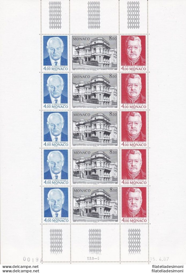 1987 MONACO, N° 1562-64  Minifoglio Da 10 Valori  MNH** - Andere & Zonder Classificatie