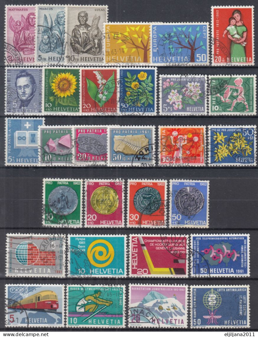 Switzerland / Helvetia / Schweiz / Suisse 1961 - 1962 ⁕ Nice Collection / Lot Of 30 Used Stamps - See All Scan - Gebraucht