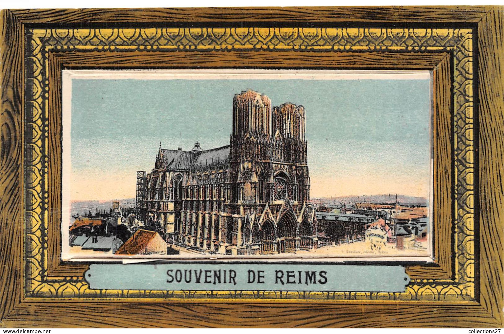 51-REIMS- CARTE DEPLIANTE SOUVENIR DE REIMS - Reims