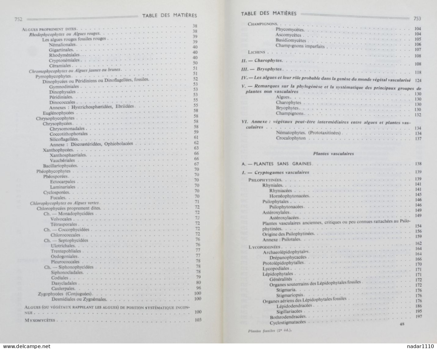 Nature : Les Plantes fossiles dans leurs rapports avec les végétaux vivants - Louis Emberger, Masson 1968