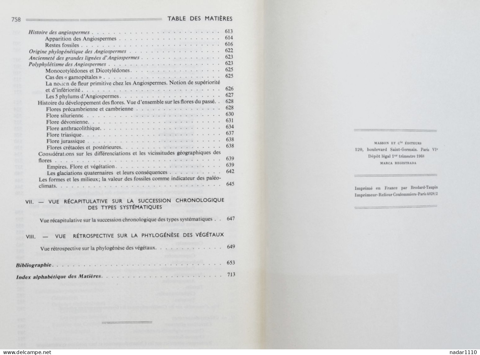 Nature : Les Plantes fossiles dans leurs rapports avec les végétaux vivants - Louis Emberger, Masson 1968