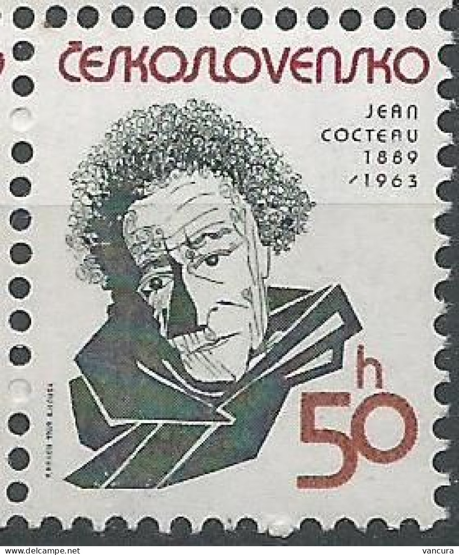 ** 2881 Czechoslovakia J. Cocteau 1989 - Schrijvers