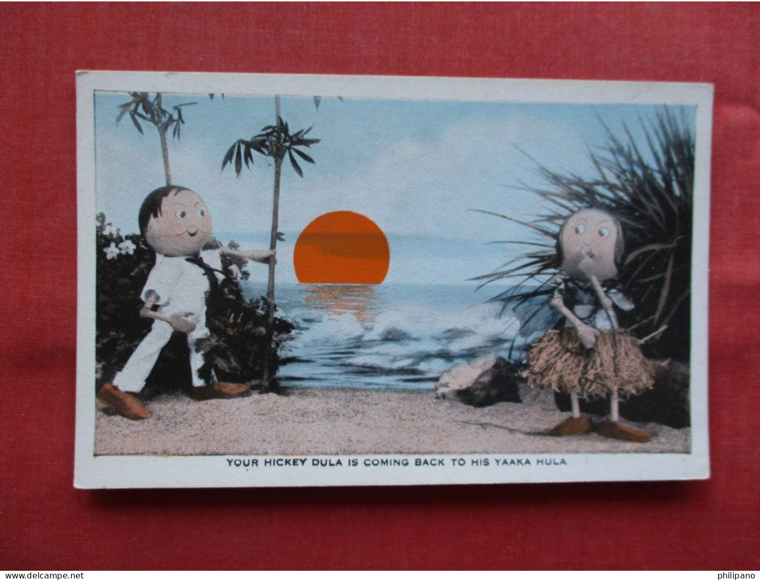 Hawaii Greetings Dolls At Beach  Ref 6382 - Other & Unclassified