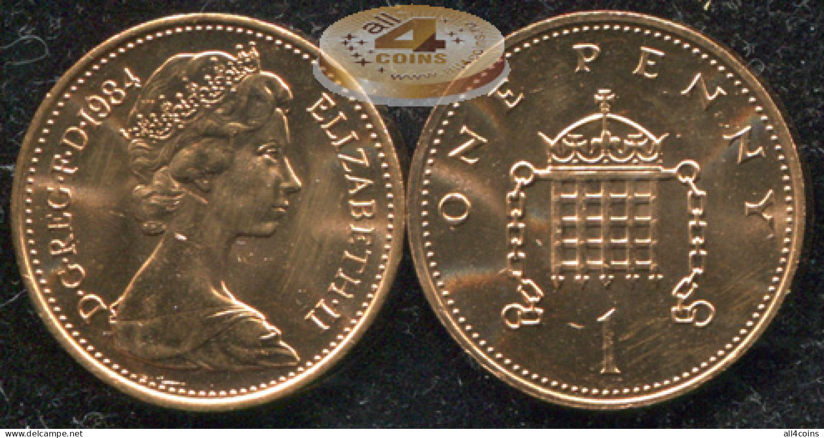 Great Britain 1 Penny. 1984 (Coin KM#927. Unc) - 1 Penny & 1 New Penny