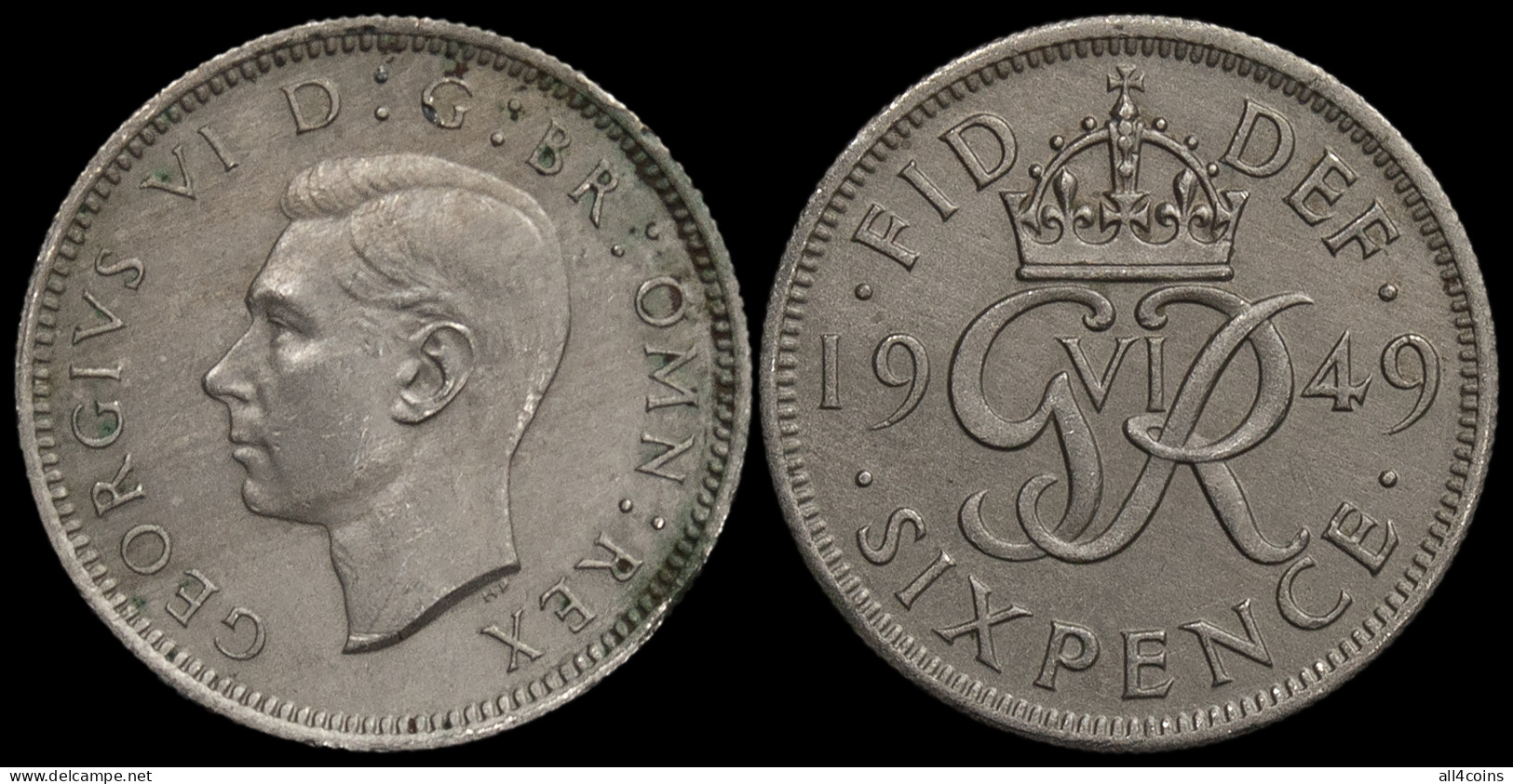 Great Britain . 1949 (Coin KM#875. Unc) - H. 6 Pence