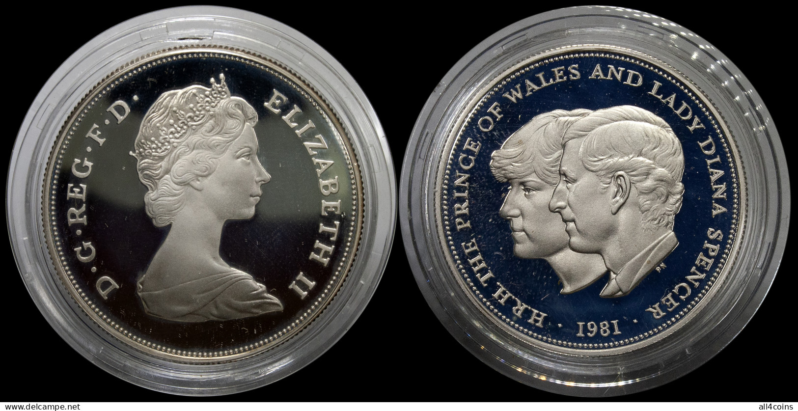 Great Britain 25 New Pence. 1981 (Silver. Coin KM#925a. Proof) Wedding Of Charles And Diana - 25 New Pence