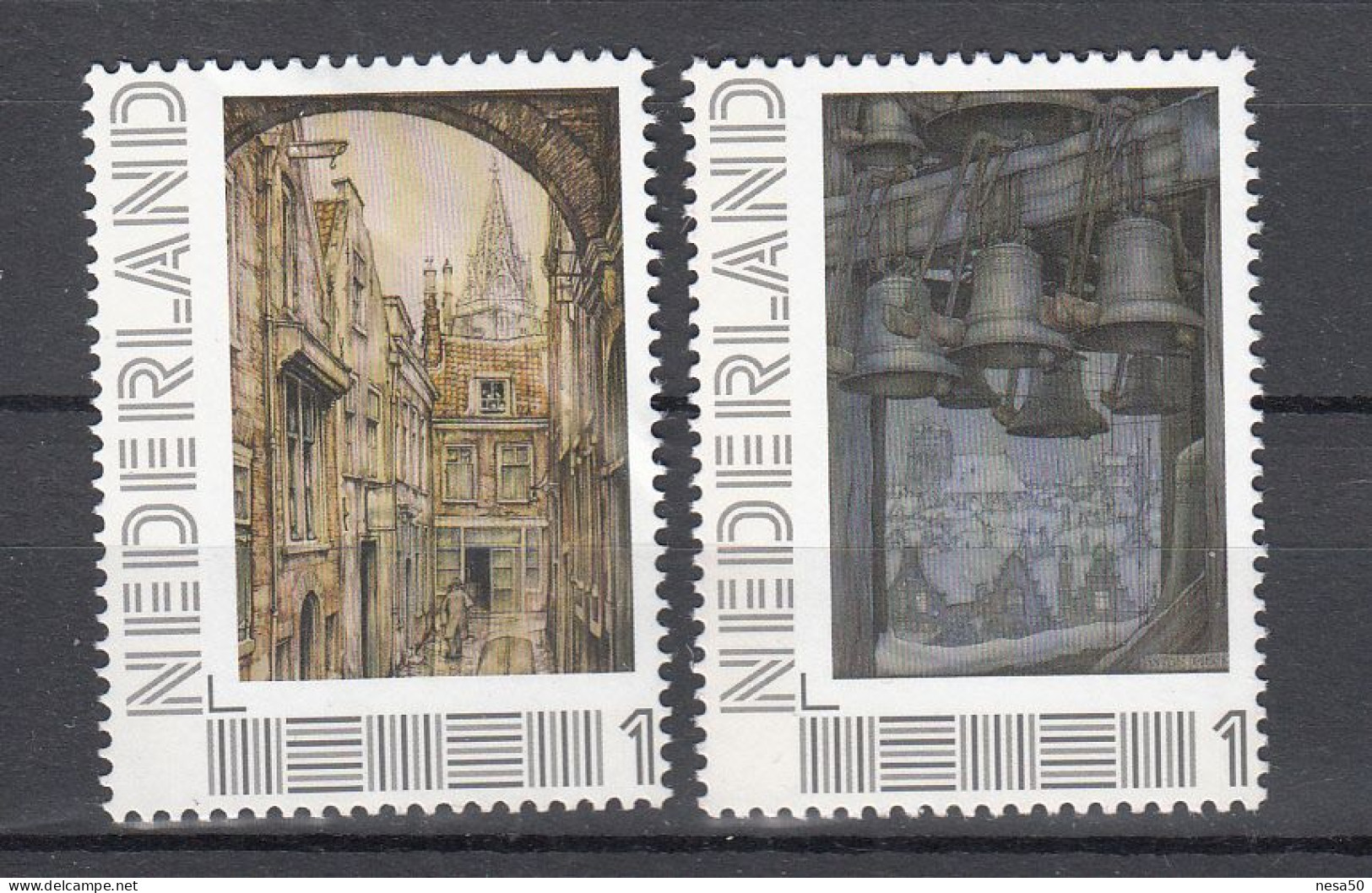 Nederland Persoonlijke Zegels: Wereld Van Anton Pieck:  Schilderachtige Straatjes + Kerken - Unused Stamps