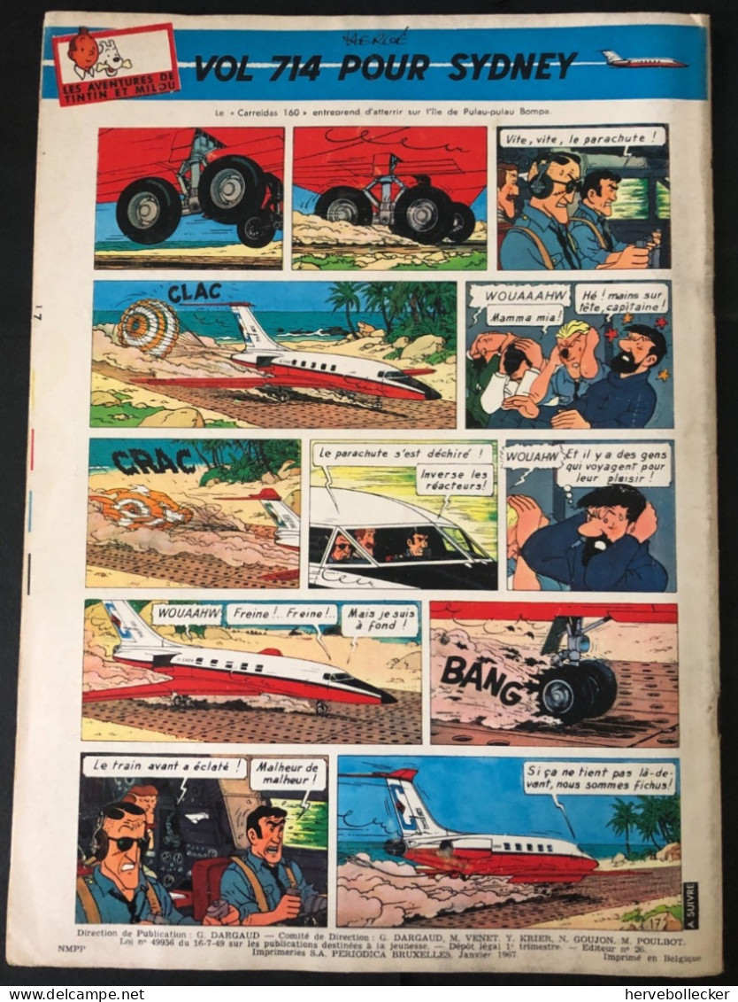 TINTIN Le Journal Des Jeunes N° 952 - 1967 - Tintin