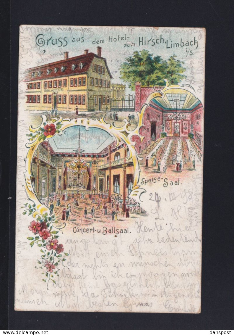 Dt. Reich Litho Limbach Hotel Zum Hirsch - Vogtland