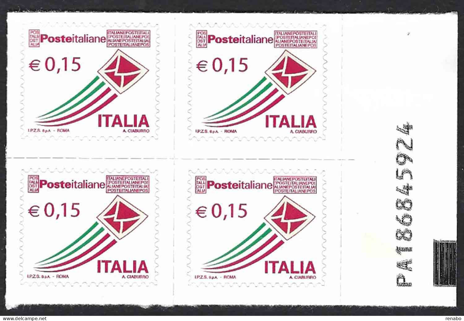 Italia 2018; Posta Italiana Da € 0,15: Quartina Con Alfanumerico PA, Ristampa Del 2015 MA. - 2011-20: Neufs