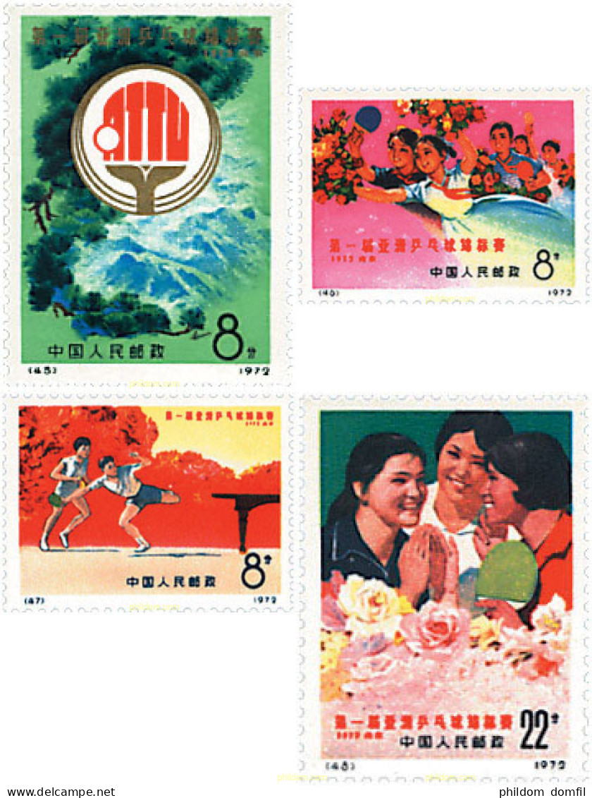 26594 MNH CHINA. República Popular 1972 CAMPEONATO ASIATICO DE TENIS DE MESA - Neufs