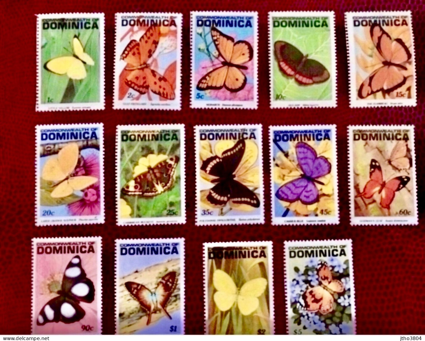 DOMINIQUE 1991 14 V Neuf ** MNH 1295 A 1308 Farfalle Papillons Butterflies Mariposas Schmetterlinge Dominica - Vlinders