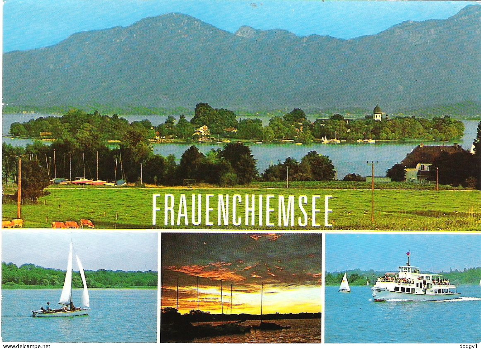 SCENES FROM FRAUENCHIEMSEE, GERMANY. Circa 1985 USED POSTCARD M7 - Rosenheim