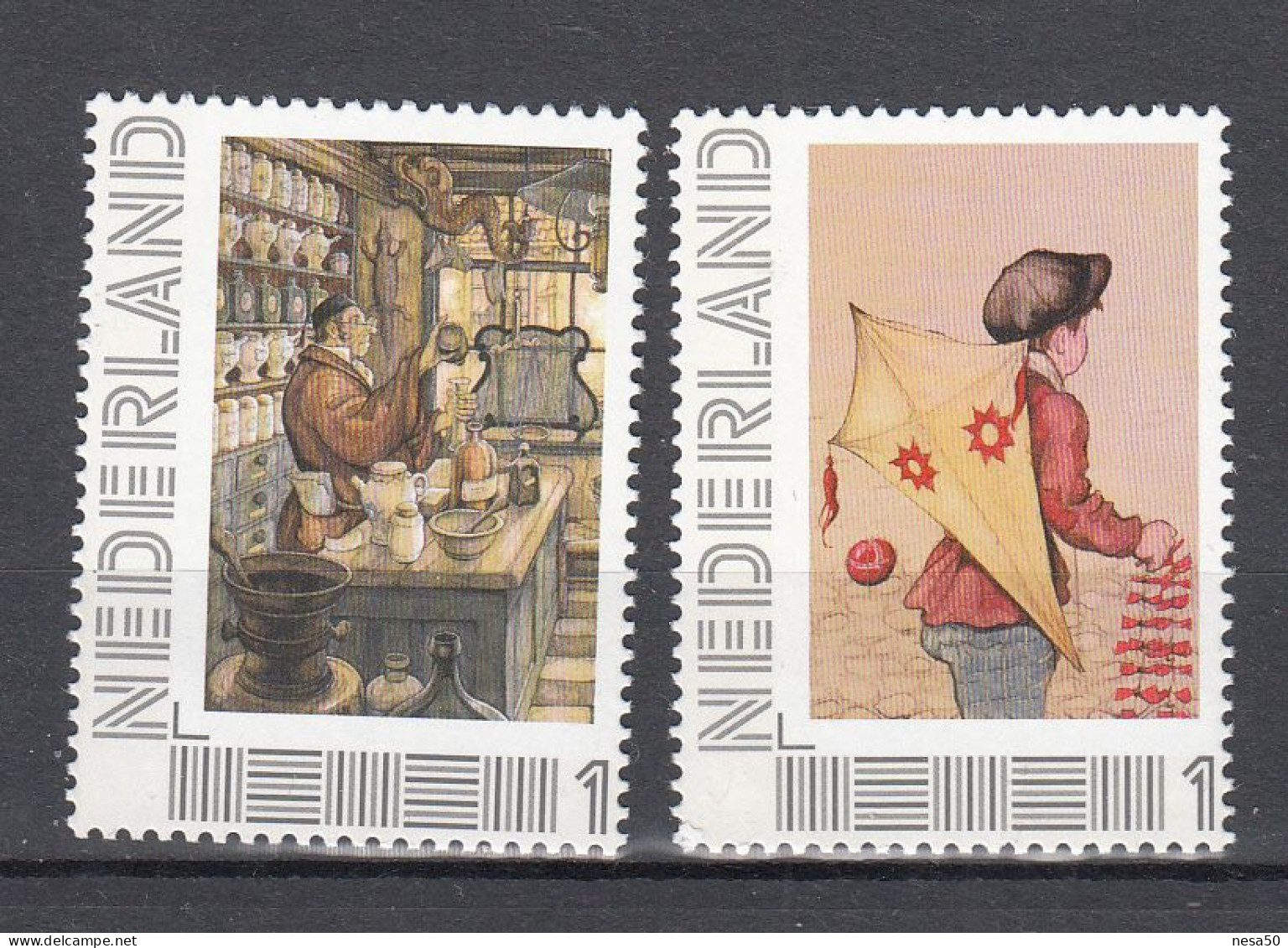 Nederland Persoonlijke Zegels: Wereld Van Anton Pieck:  Winkel + Vlieger - Unused Stamps