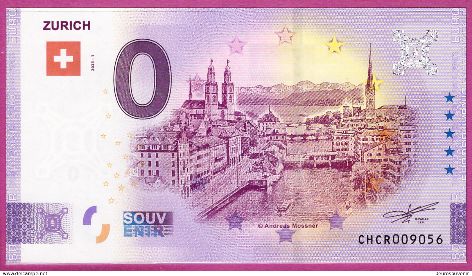 0-Euro CHCR 2023-1 ZURICH - ZÜRICH - Private Proofs / Unofficial