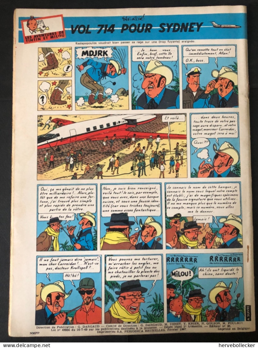 TINTIN Le Journal Des Jeunes N° 955 - 1967 - Tintin