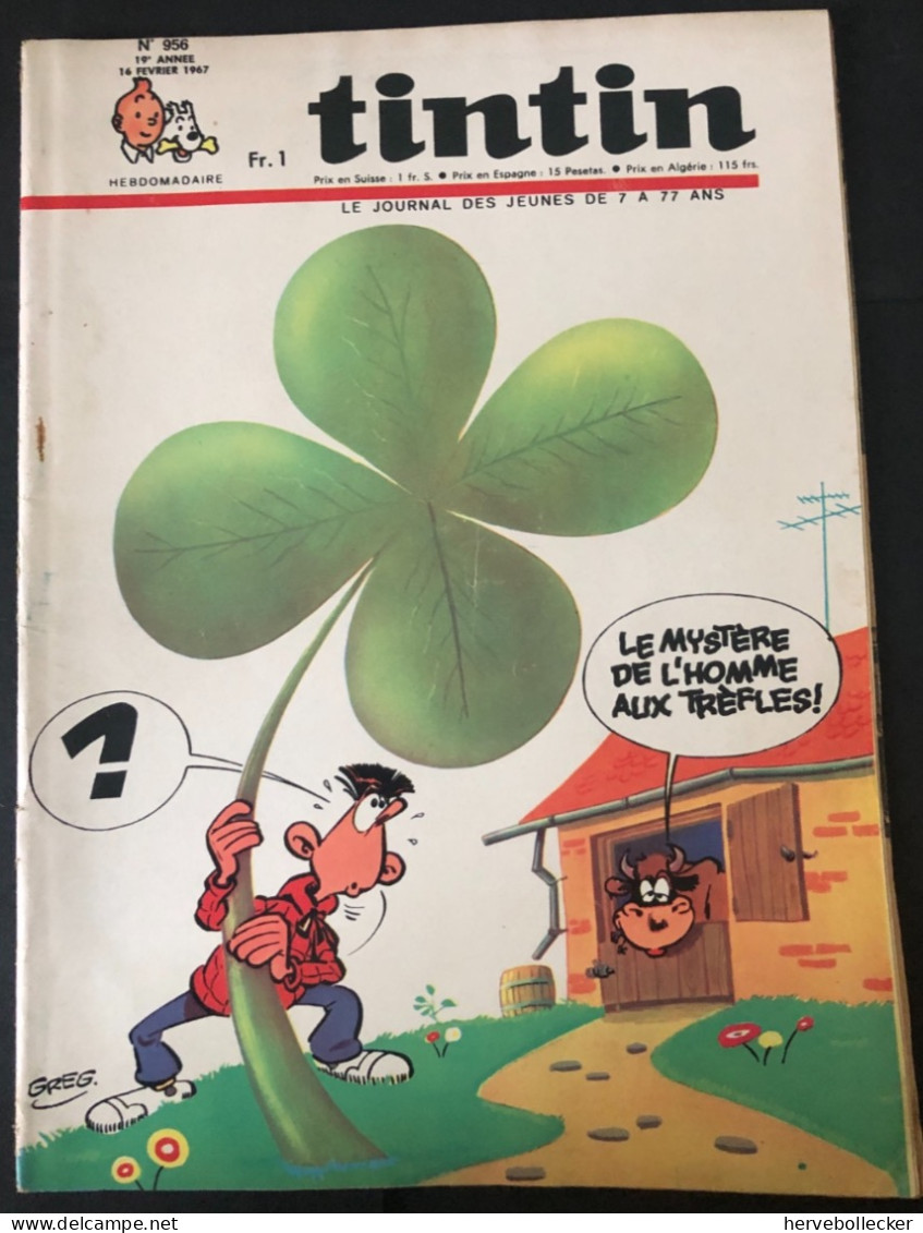 TINTIN Le Journal Des Jeunes N° 956 - 1967 - Tintin