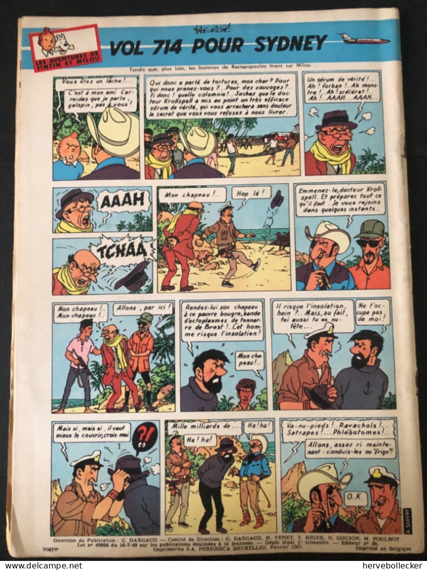 TINTIN Le Journal Des Jeunes N° 956 - 1967 - Tintin