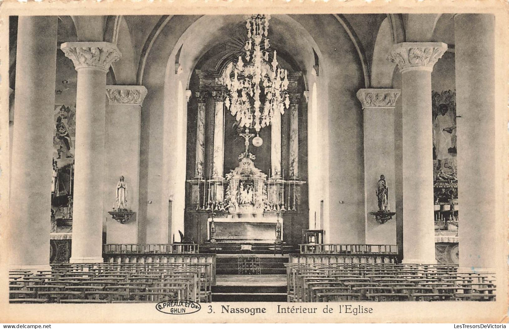 BELGIQUE - Nassogne - Intérieur De L'église - Carte Postale Ancienne - Nassogne