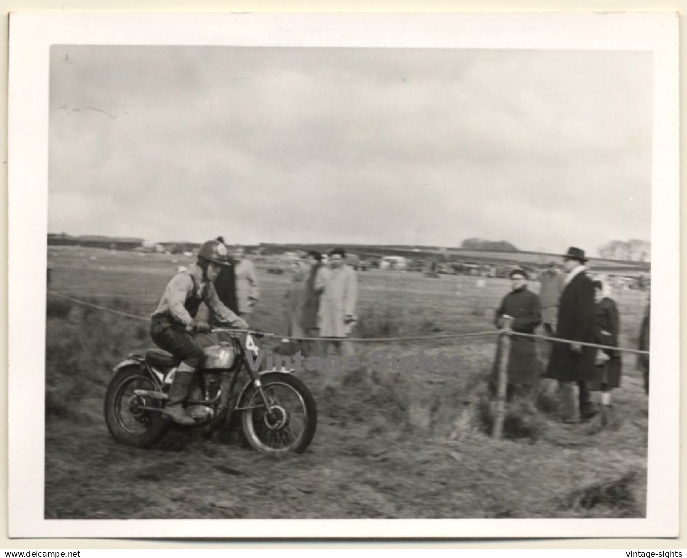 British Motocross Race N°4 / Scramble *13 (Vintage Photo UK ~1950s) - Automobili