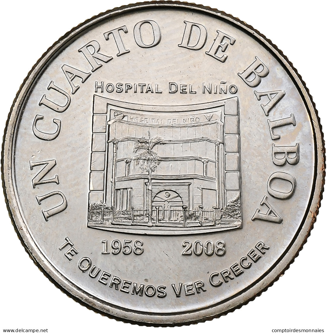 Panama, 1/4 Balboa, 2008, Royal Canadian Mint, Cupronickel Plaqué Cuivre, SPL - Panamá