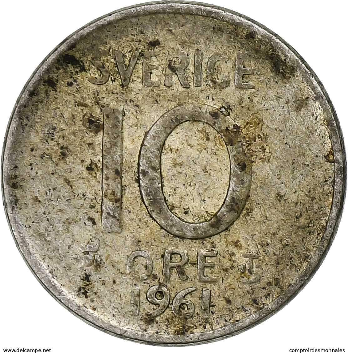 Suède, 10 Öre, 1961, Argent, TB - Sweden