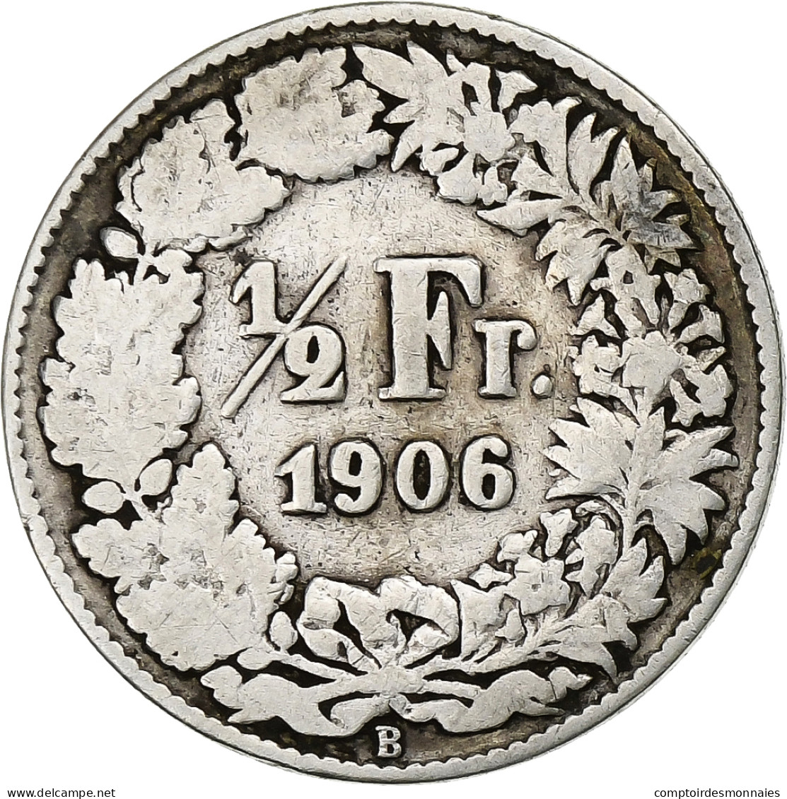 Suisse, 1/2 Franc, 1906, Bern, Argent, TB+, KM:23 - Otros & Sin Clasificación