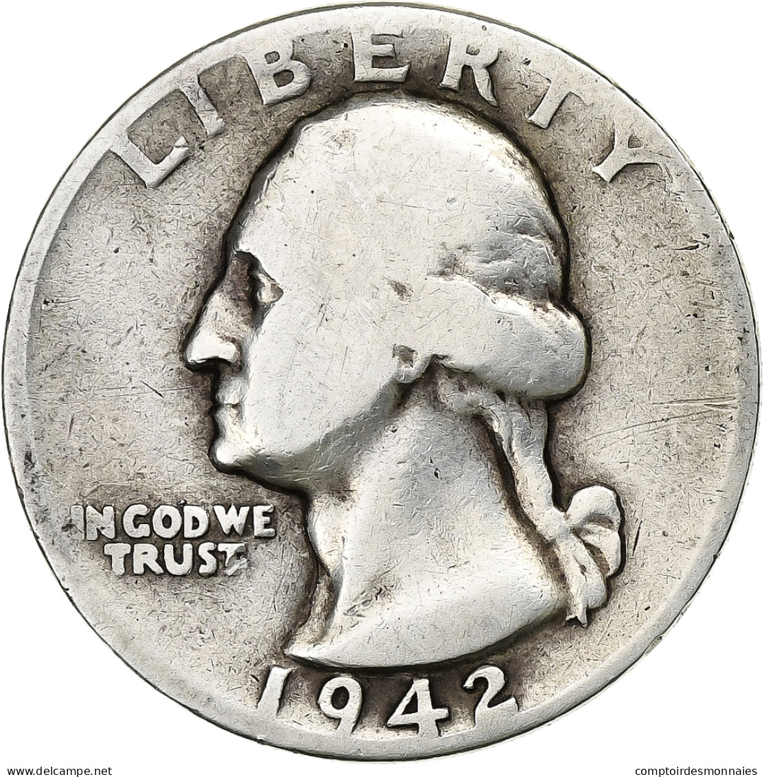 États-Unis, Quarter, Washington Quarter, 1942, U.S. Mint, Argent, TTB+, KM:164 - 1932-1998: Washington