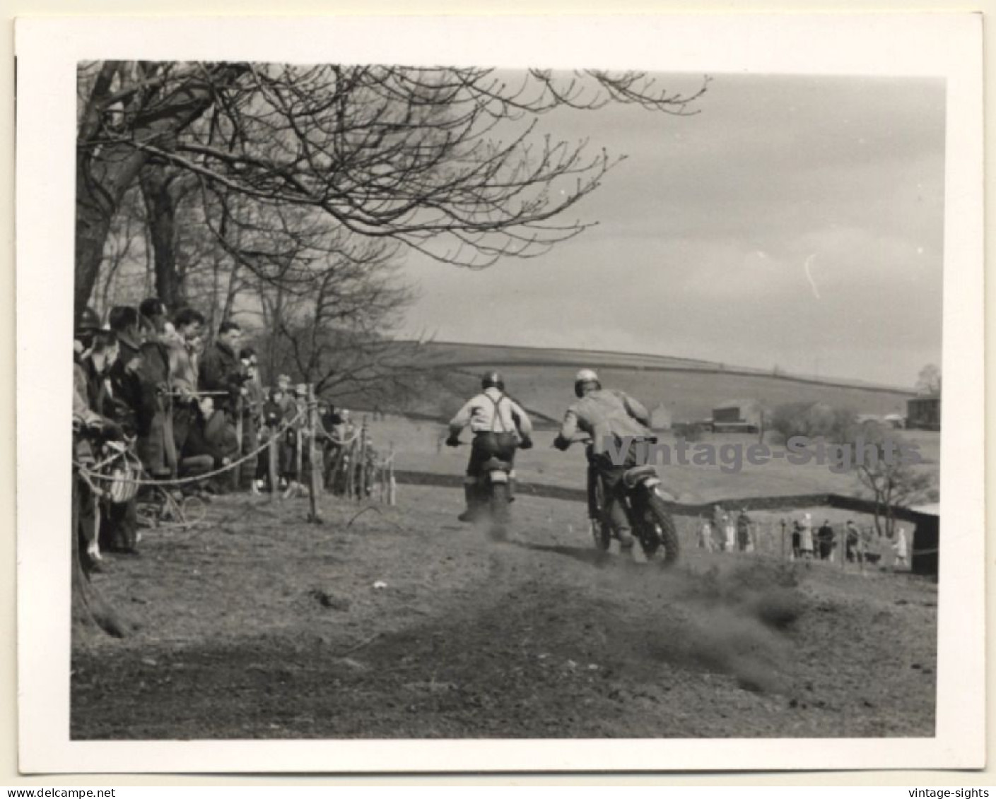 British Motocross Race Rear View  / Scramble *14 (Vintage Photo UK ~1950s) - Automobili