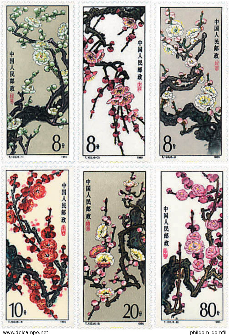 82460 MNH CHINA. República Popular 1985 PRUNUS EN FLOR - Neufs