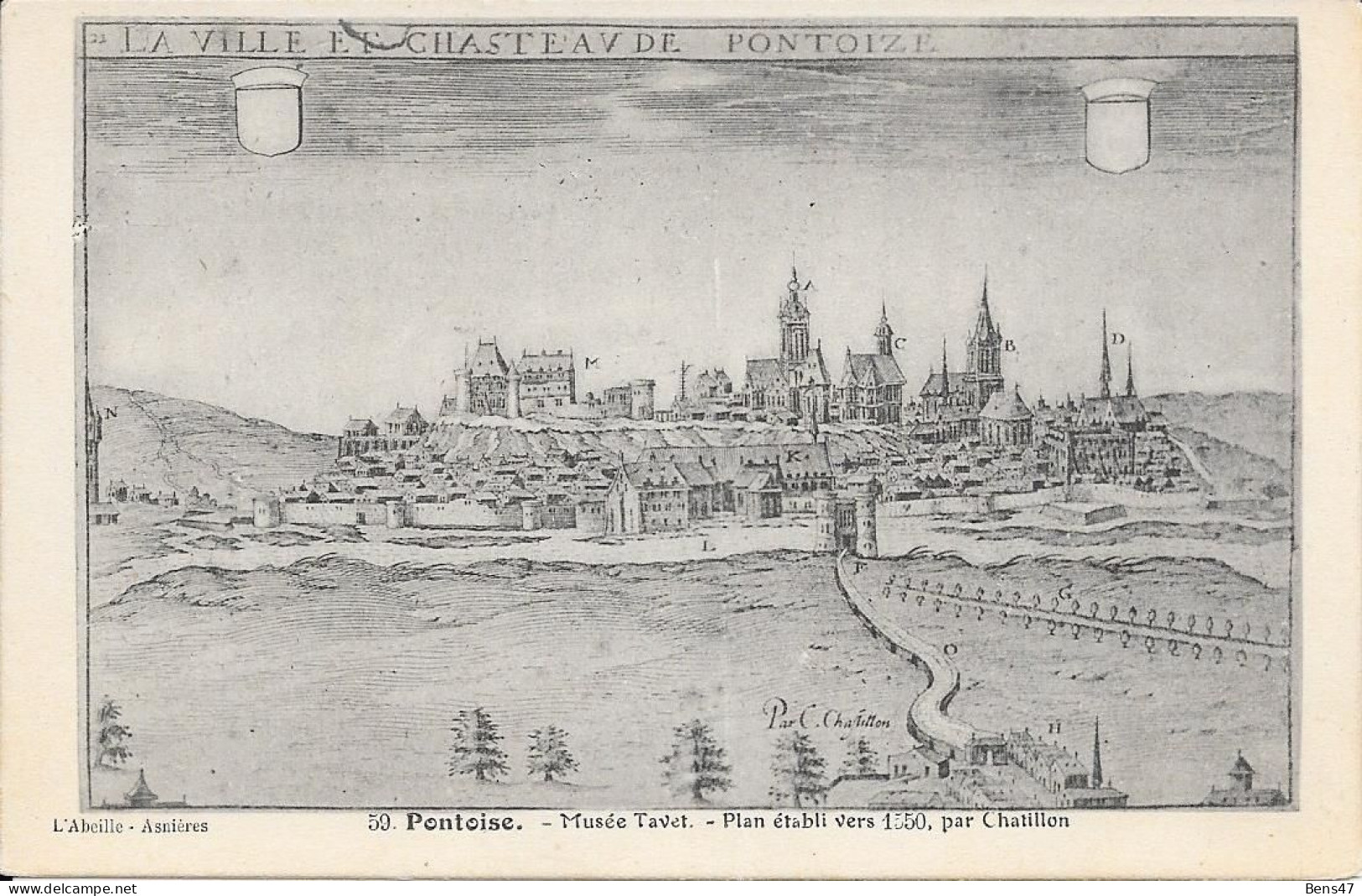 95 Pontoise Musée Tavet Plan Établi Vers 1550 Par Chatillon - Pontoise