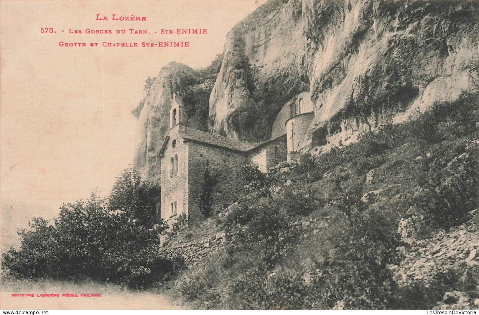 FRANCE - La Lozère - Les Gorges Du Tarn - Ste Eminie - Grotte Et Chapelle St Eminie - Carte Postale Ancienne - Gorges Du Tarn