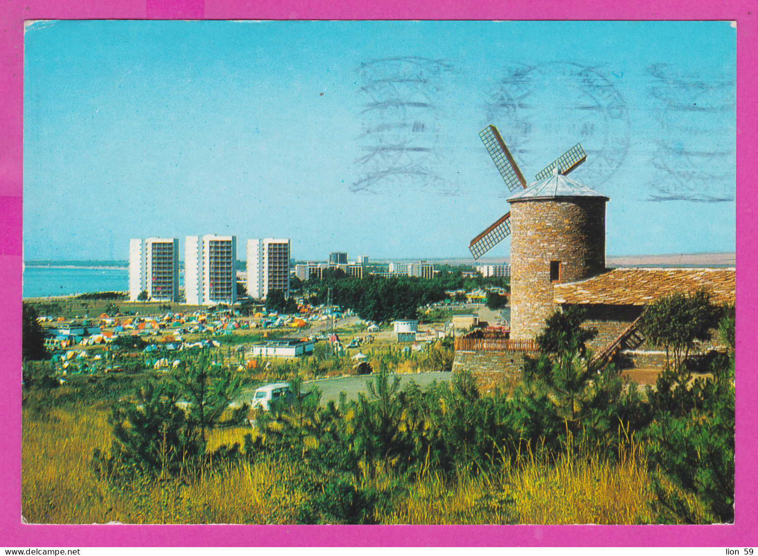 311028 / Bulgaria - Sunny Beach - The Windmill, Camping, Hotels PC 1978 USED 2 St. Youth Brigadier Movement - Storia Postale