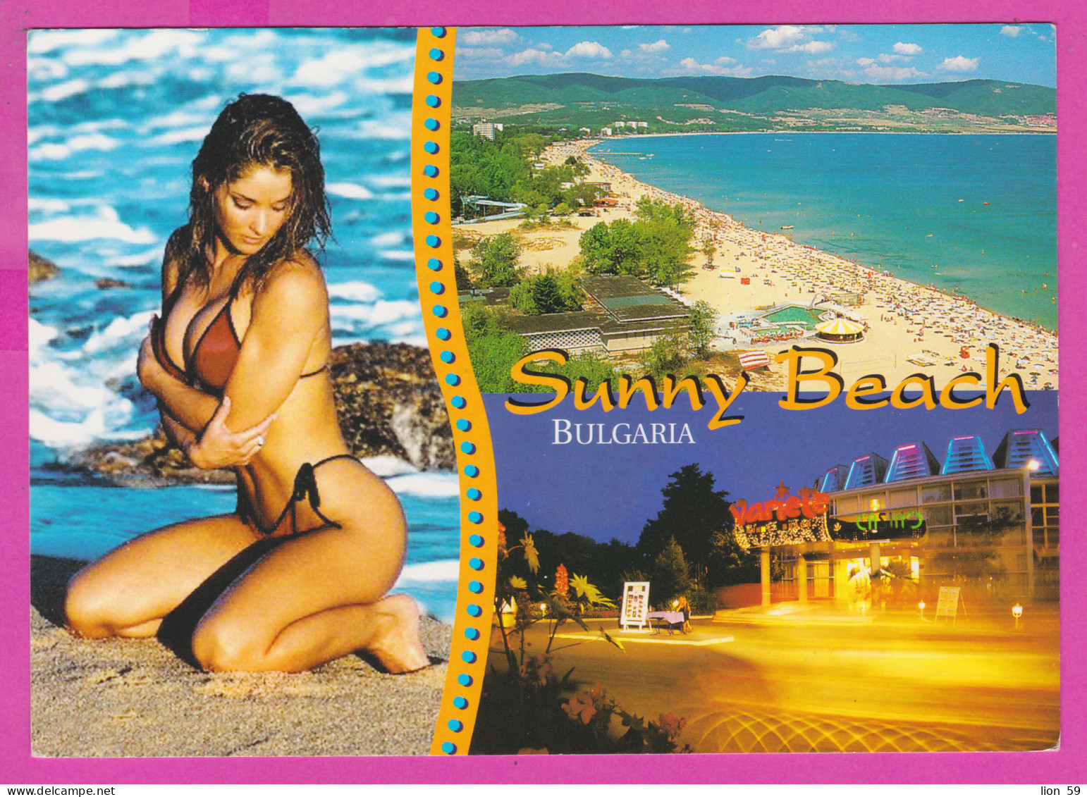 311040 / Bulgaria - Sunny Beach - Pin-Up Beautiful Woman In A Bikini Swimsuit , Beach , Casino Illuminate 1999 PC Bul Co - Pin-Ups