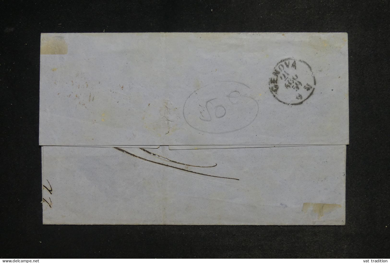 ITALIE / TOSCANE - Lettre De Livorno Pour Genova En 1859, Affranchissement Non Dentelé 4 Crazie  - L 151800 - Tuscany