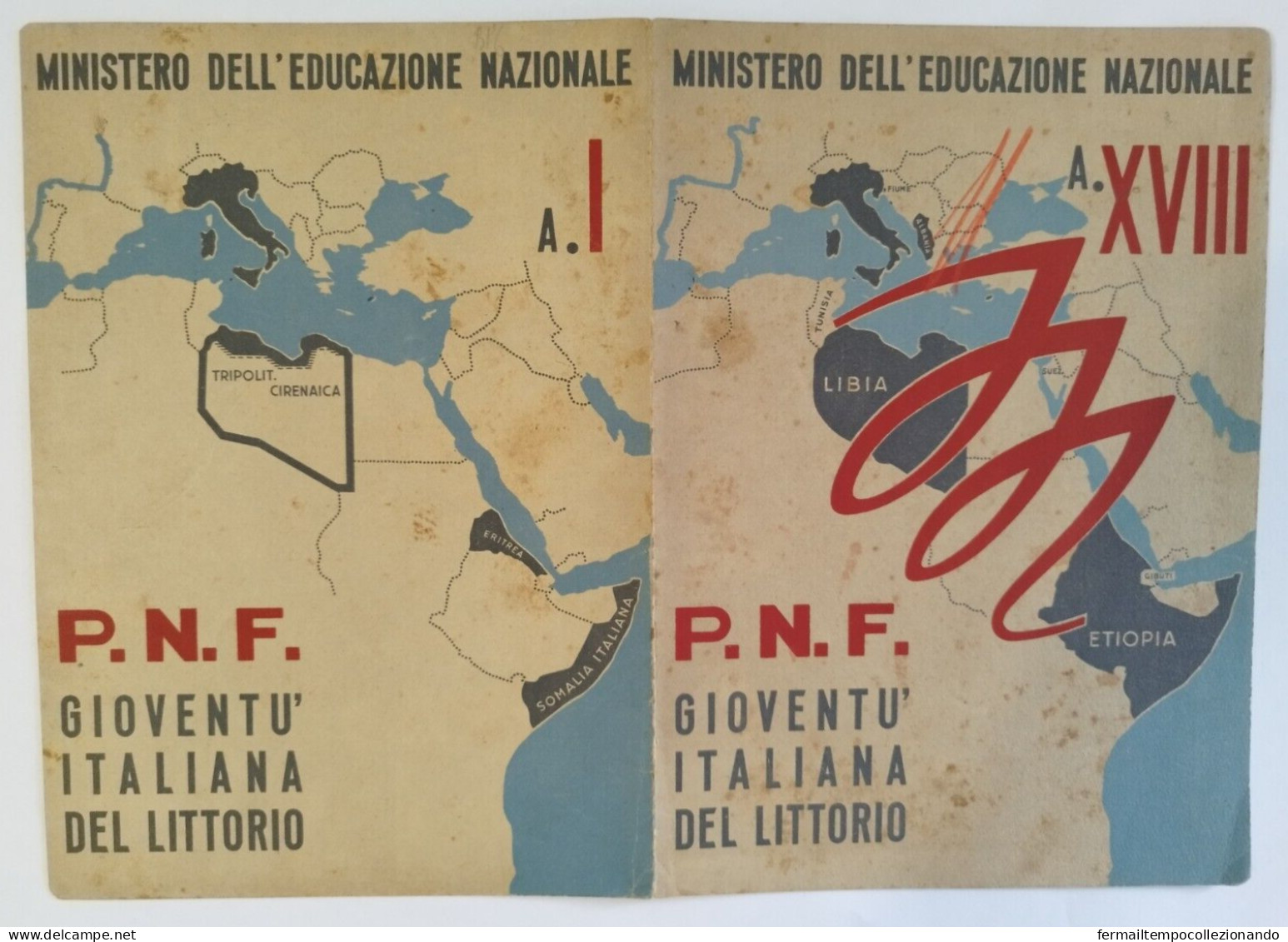 Bp6 Pagella Fascista Opera Balilla Ministero Educazione Nazionale Napoli 1940 - Diploma's En Schoolrapporten