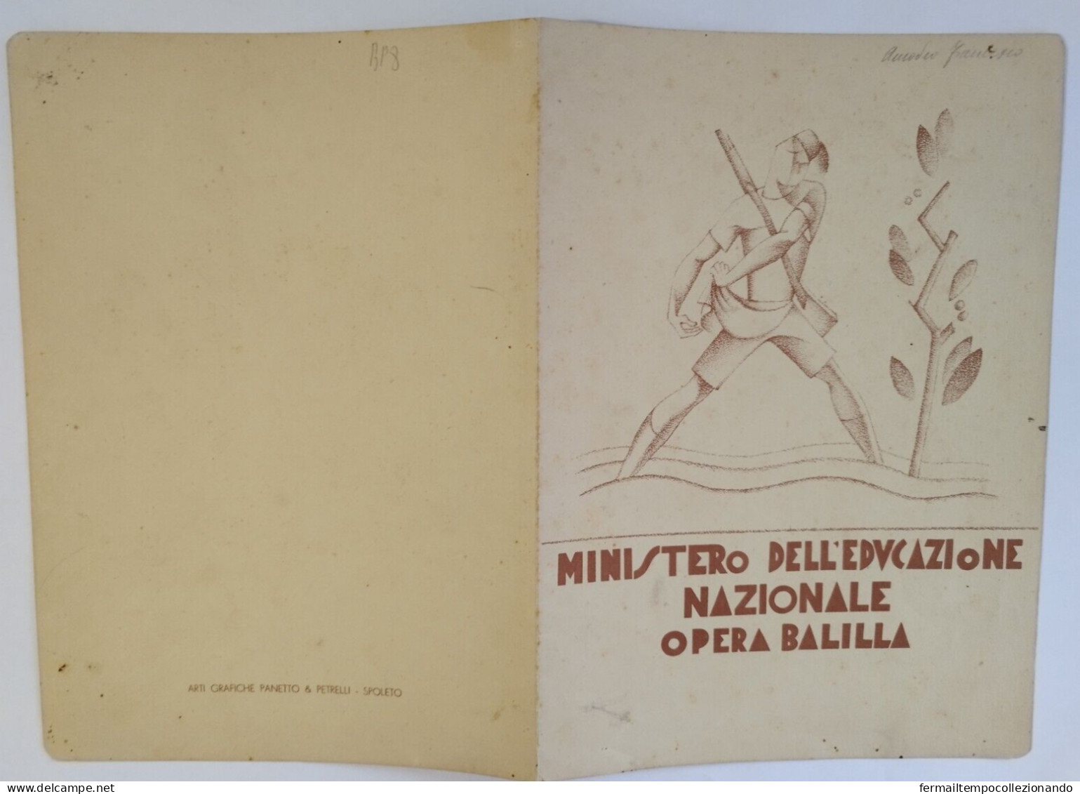 Bp8 Pagella Fascista Opera Balilla Ministero Educazione Nazionale Napoli 1933 - Diplômes & Bulletins Scolaires