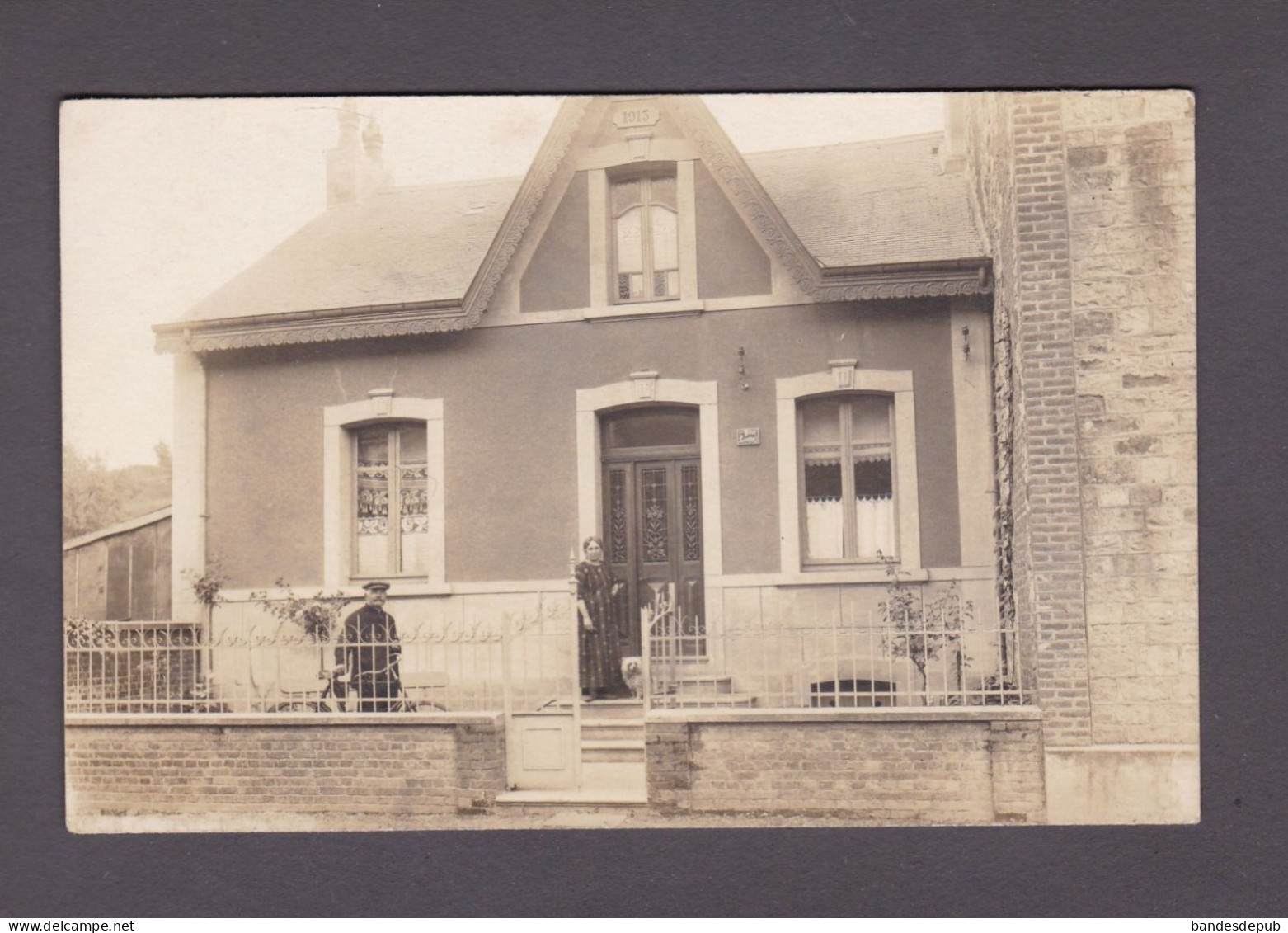 Carte Photo Ardennes Arch. Henrot Haybes Sur Meuse Maison D' Habitation Villa Louise 58849 - Autres & Non Classés