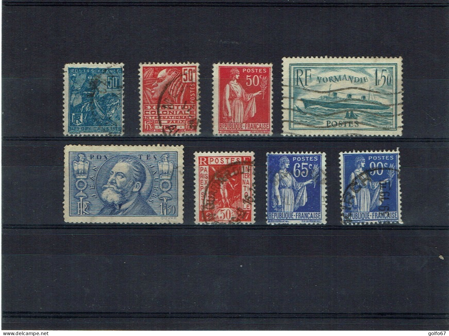 FRANCE - 1929 à 1937  - Y&T 257 - 272 - 283 - 300 - 319 - 325 - 365 - 368 Oblitérés 9103 - Used Stamps