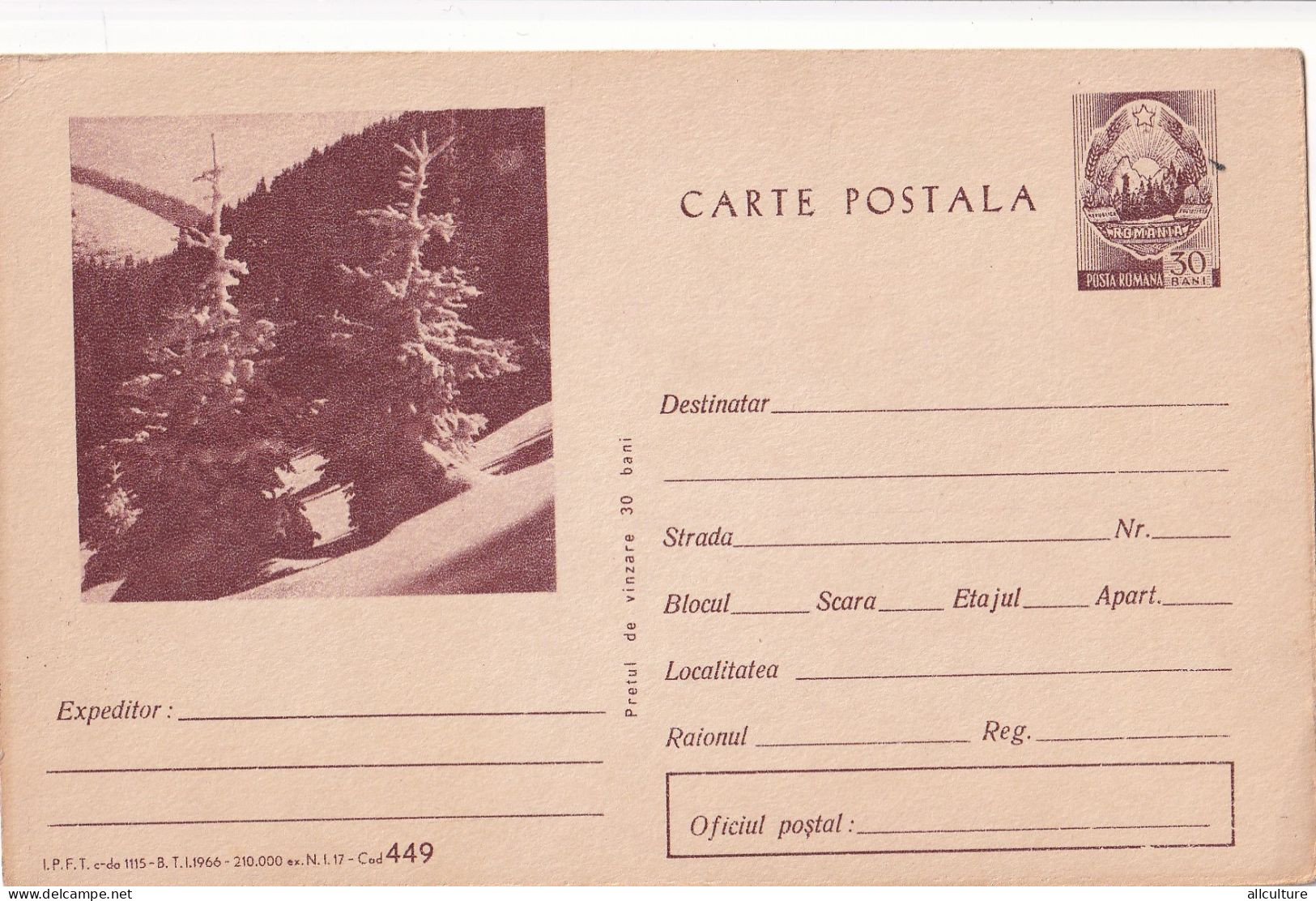 A24431 -  WINTER FOREST  Postal Stationery ROMANIA - Enteros Postales