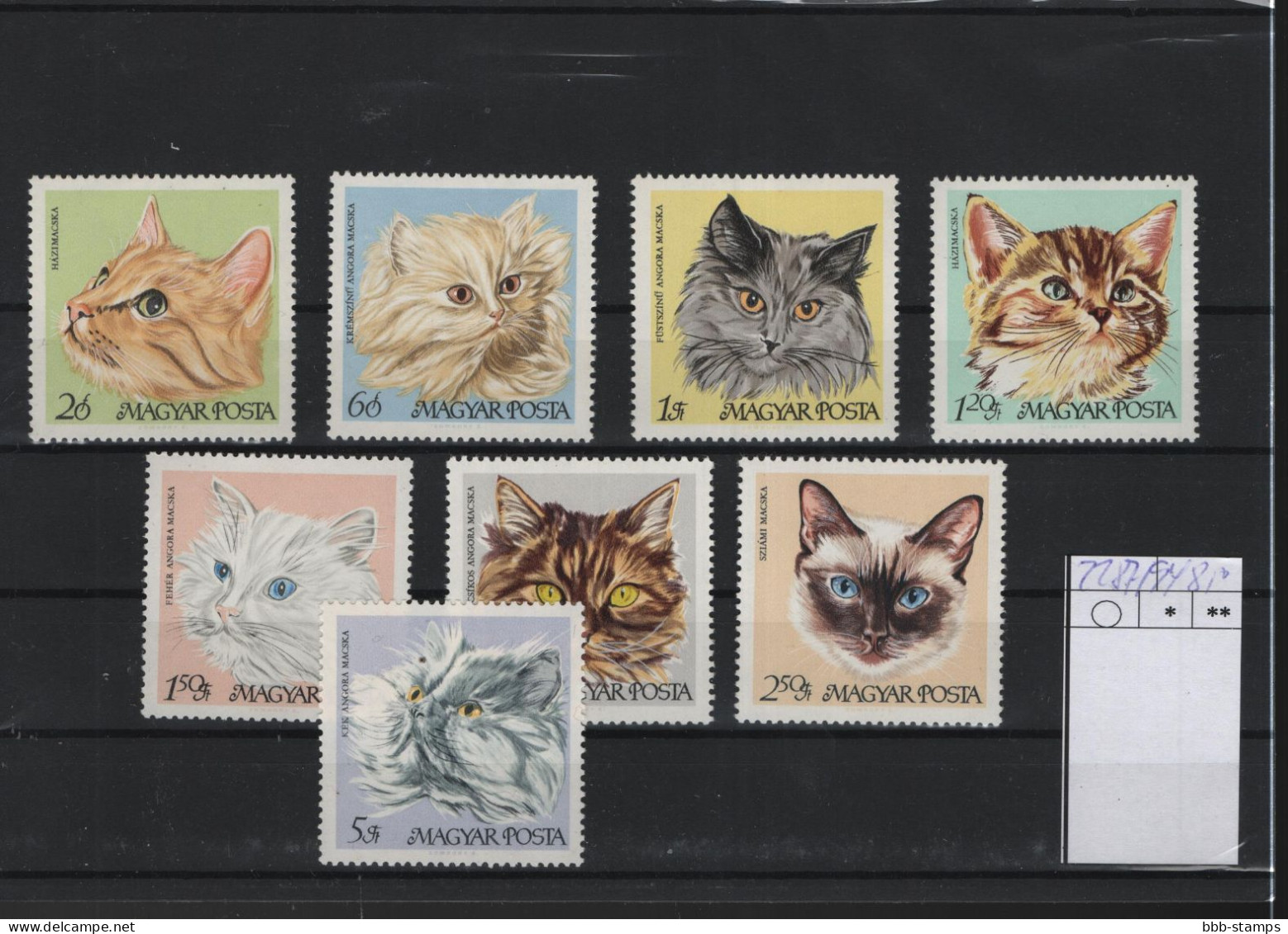 Ungarn Michel Cat.No.  Mnh/** 2387/2394 Cats - Nuevos