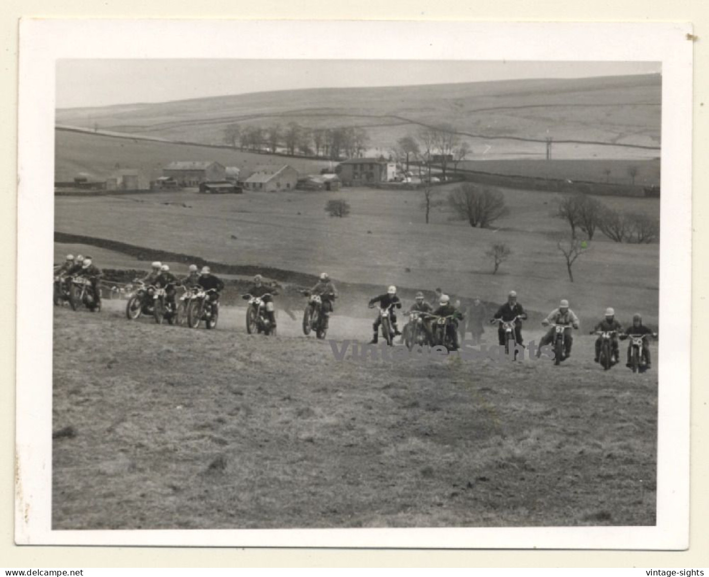 British Motocross Race - After Start  / Scramble *17 (Vintage Photo UK ~1950s) - Automobili