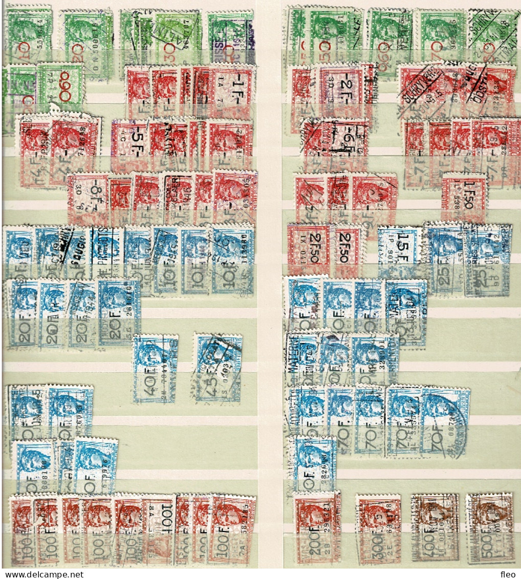 1950-1980 Lot Belgique Timbres Fiscaux   /Belgische Taxzegels  (zitten Dubbel Achter Elkaar) - Timbres