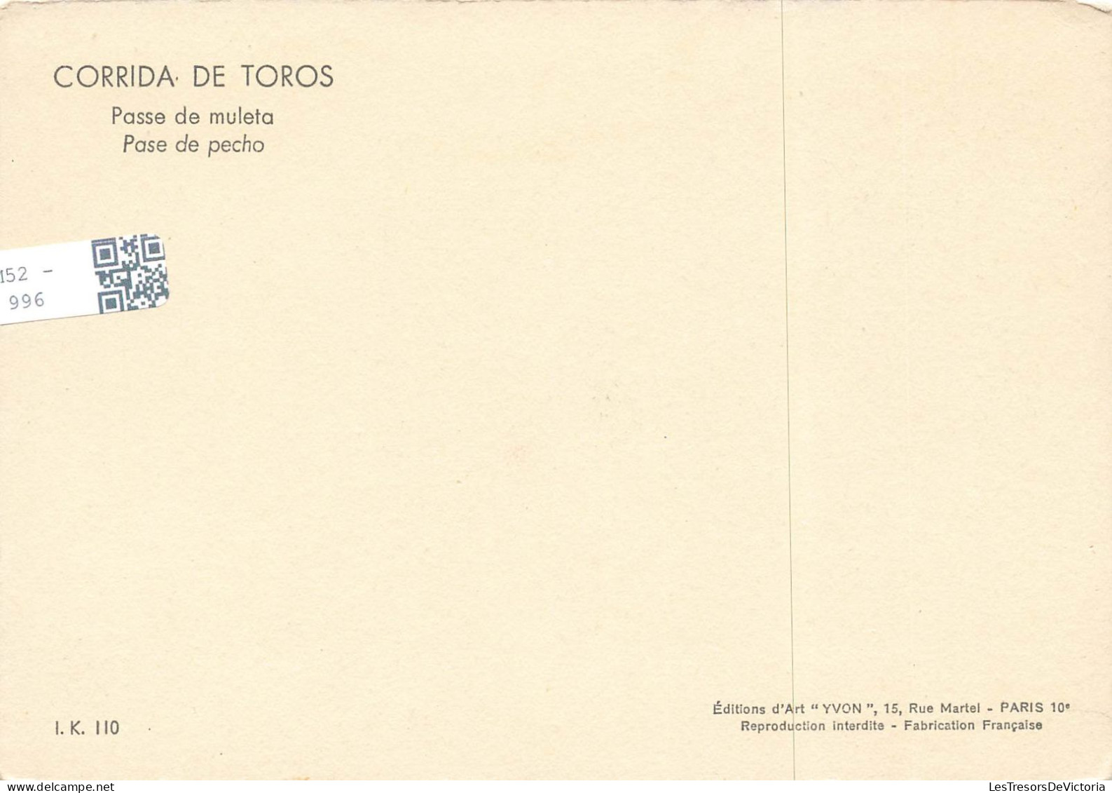 PEINTURES & TABLEAUX - Corrida De Toros - Passe De Muleta - Carte Postale Ancienne - Pintura & Cuadros