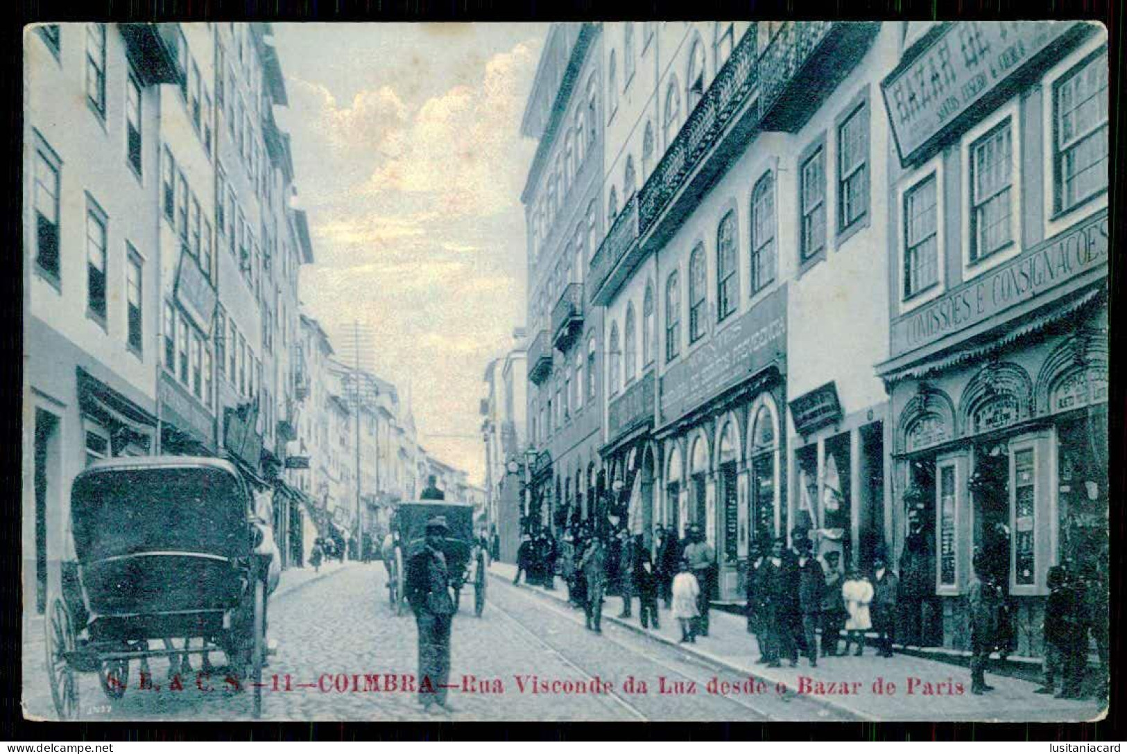 COIMBRA - Rua Visconde Da Luz Desde O Bazar De Paris ( Ed. S.E. & C.S. Nº 11) Carte Postale - Coimbra