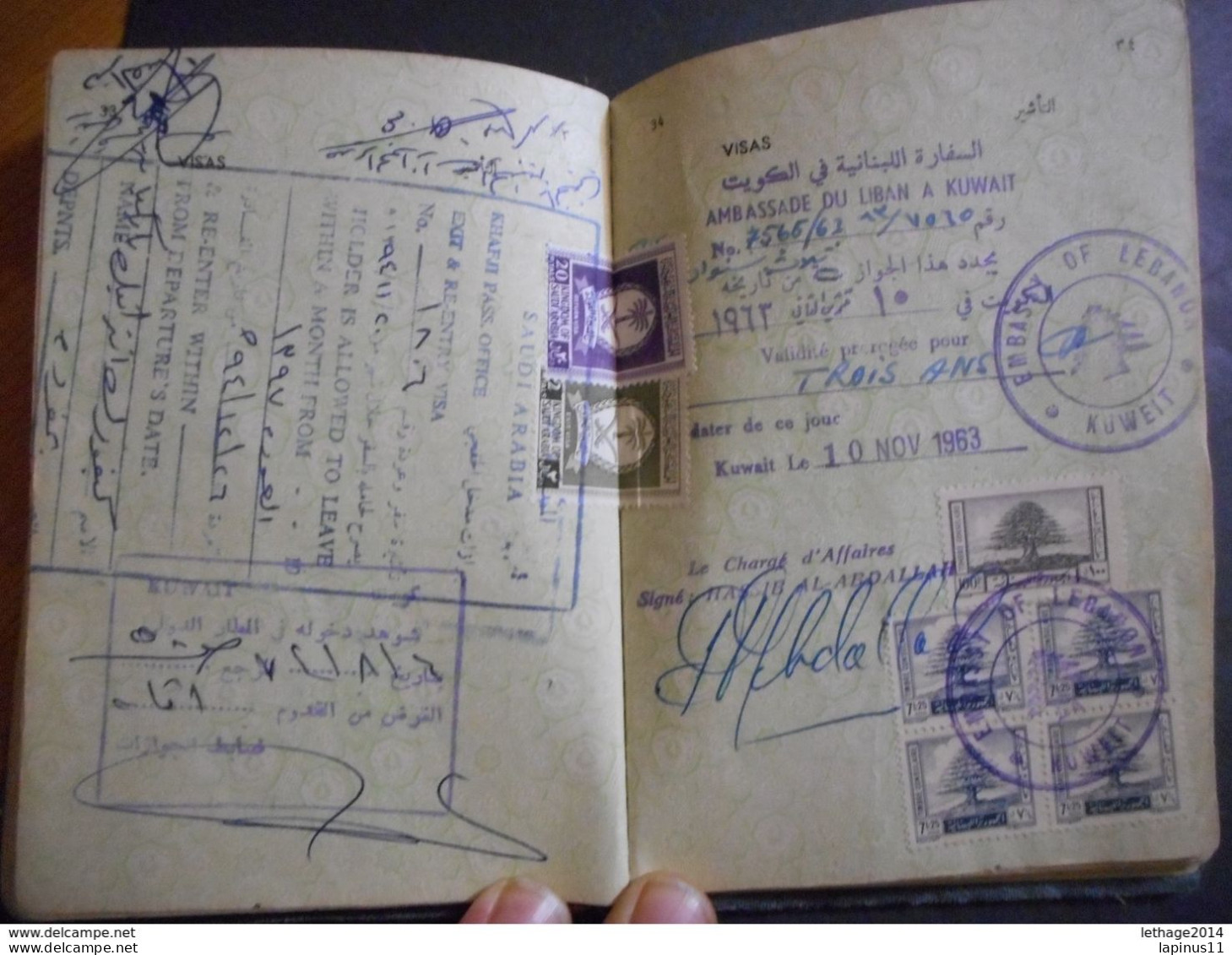 PASSPORT LEBANON لبنان LIBAN Saudi Arabia, Iran, France, Italy, Turkey Jordan Iran TAXE TAX FISCAL RARE