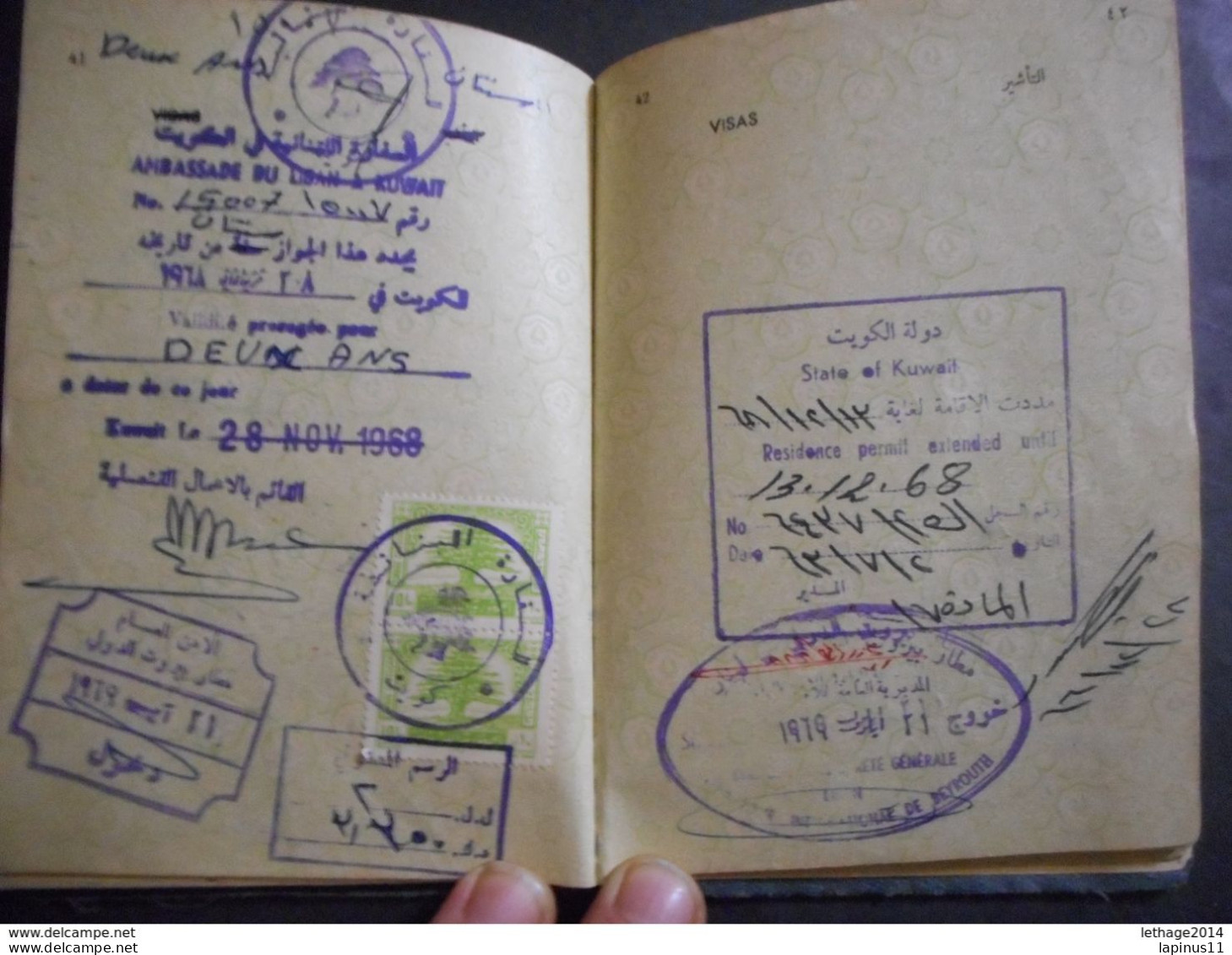PASSPORT LEBANON لبنان LIBAN Saudi Arabia, Iran, France, Italy, Turkey Jordan Iran TAXE TAX FISCAL RARE
