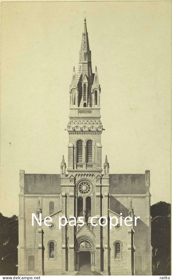 GRENOBLE Vers 1865 Projet église Saint Bruno Photo D'après Dessin Architecture - Luoghi