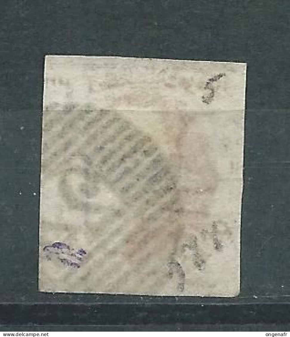 40 Centimes Carmin  , LL Encadré N° 5  (papier Mince)  Obl. 24 - BRUXELLES - 1849-1850 Médaillons (3/5)